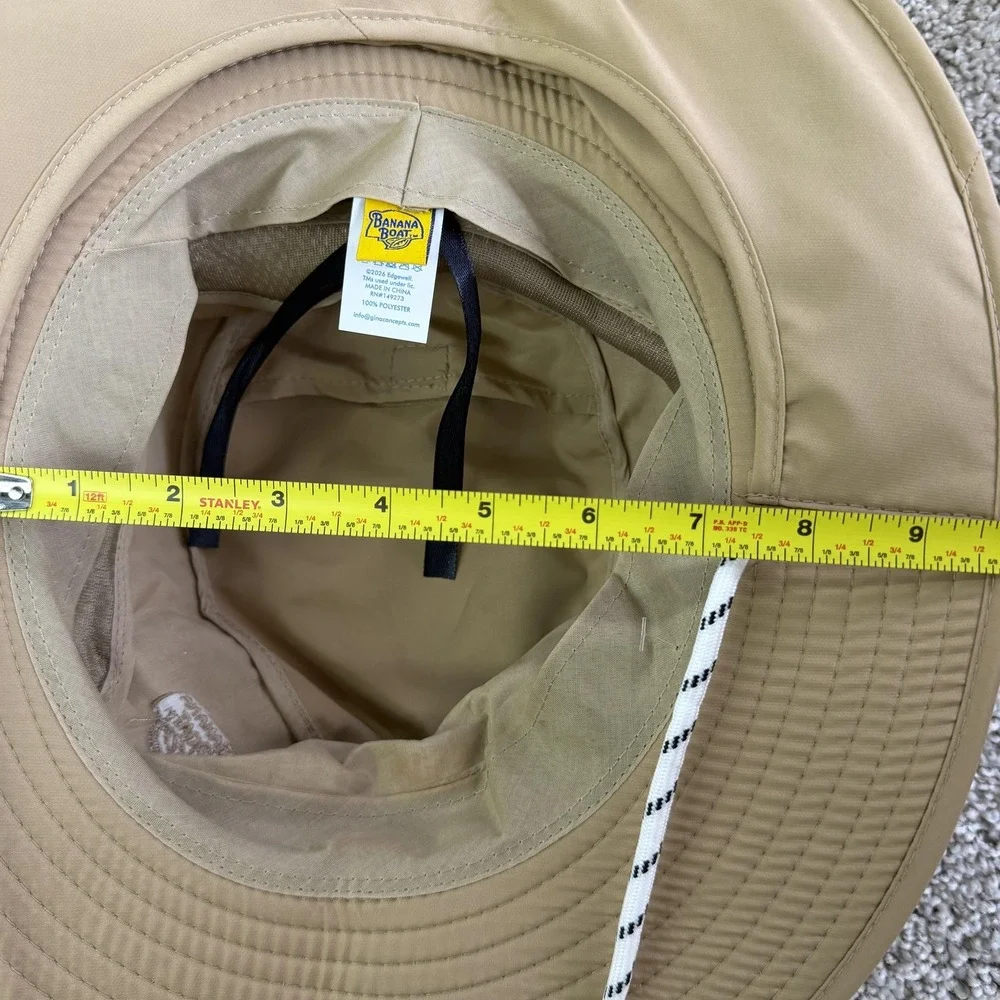 Banana Boat Hat Boonie Mens One Size Beige Packable Wide Brim UPF 50+ Outdoor